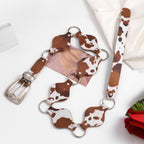 Boho Cow Print Wide Waist Belt