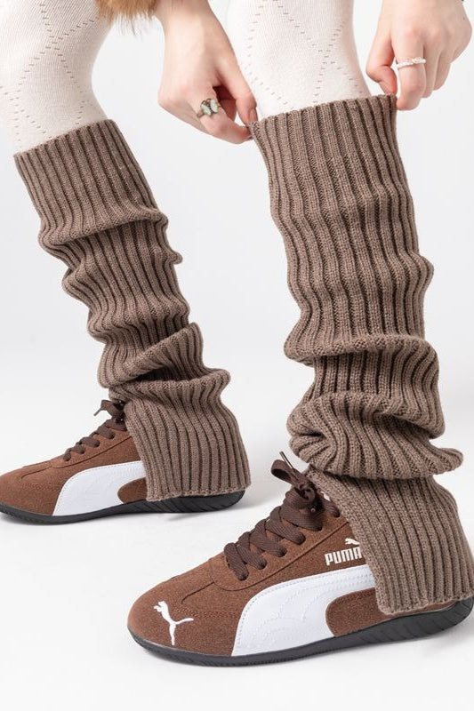 Vertical Stripe Chunky Slouch Split Hem Leg Warmers Main image