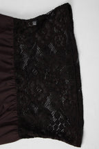 Black Lace Patchwork Sleeveless Slim Crop Top
