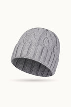 Solid Color Ribbed Ponytail Beanie Hat