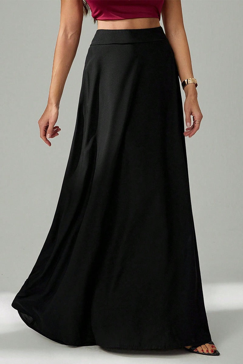 Elegant Black Ins Style Umbrella Maxi Skirt Secondary image