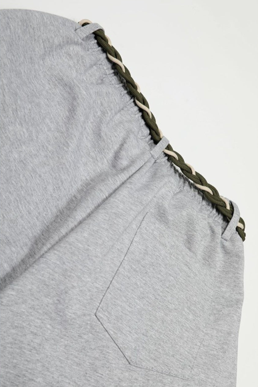 Rope Belt Minimal Wide Leg Sweatpants