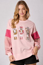 Sequin Toy Soldier Crew Neck Sweatshirt
