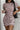 Pink Striped Round Neck Tie Bodycon Skirt Set Secondary image