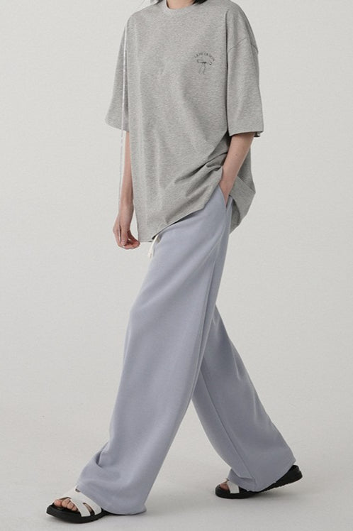 Cotton Bow Print Minimalist Short Sleeve Tee