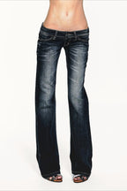 Vintage Ultra Low Rise Washed Flare Jeans