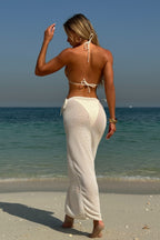Mesh Long Skirt Starfish Detail Three Piece Swim Set