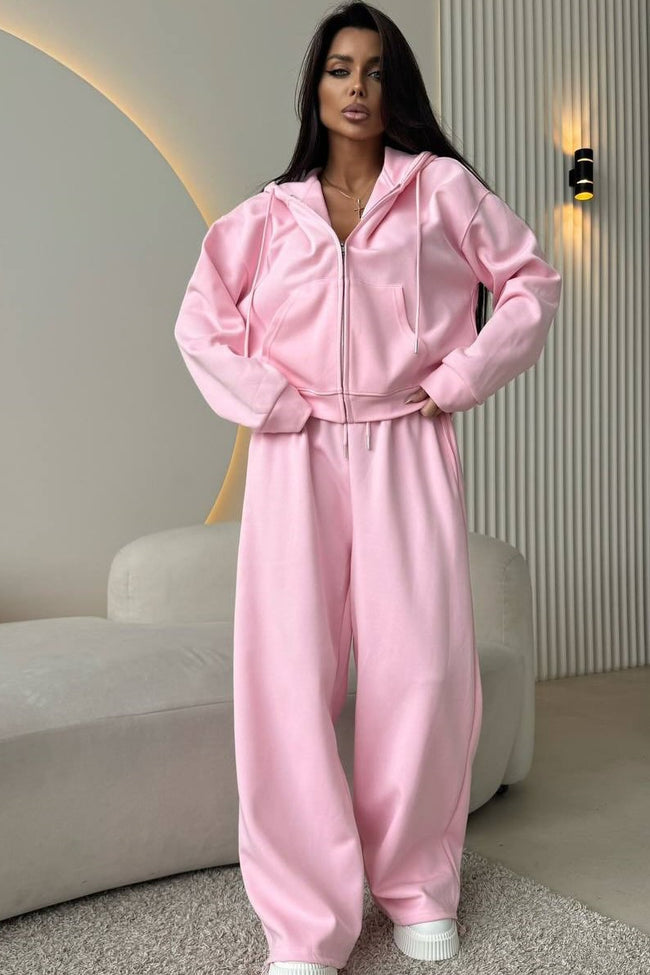 Cropped Zip Hoodie Jogger Two Piece Set Main image