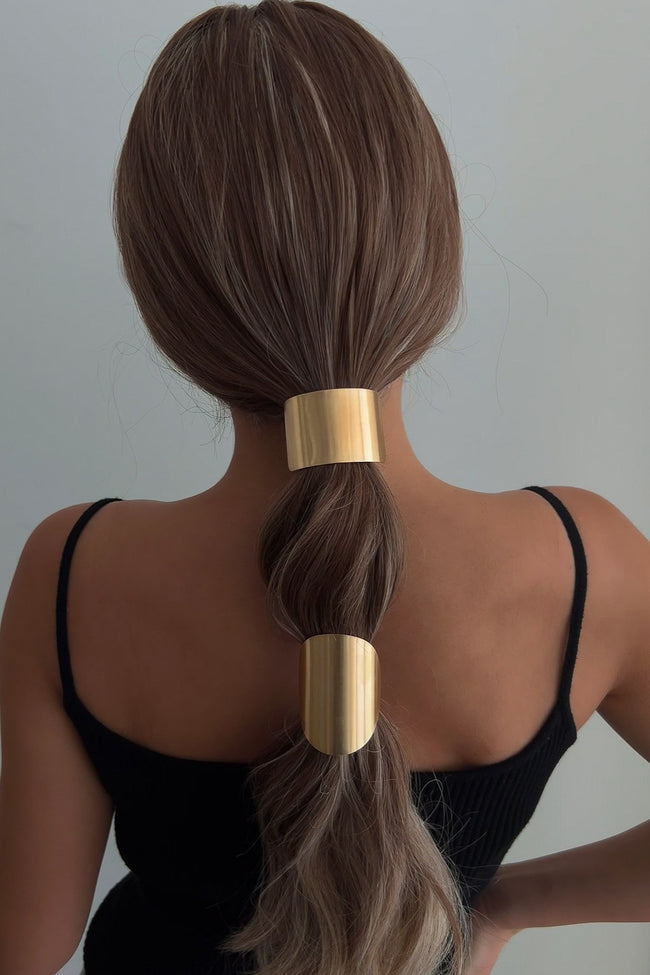 Exaggerated Geometric Metal Hair Cuff Main image