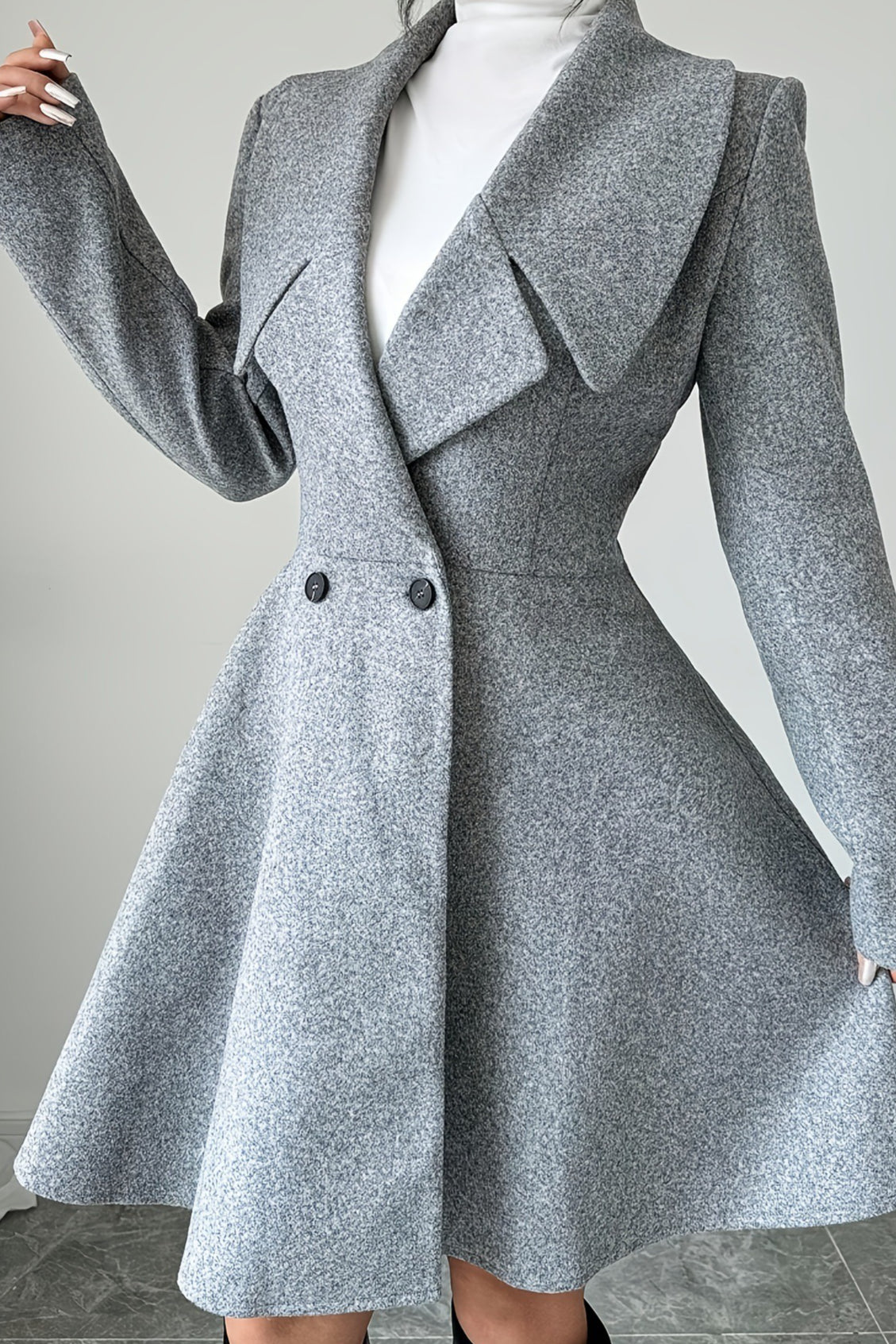 Waisted Dress Style Wool Blend Overcoat Secondary image