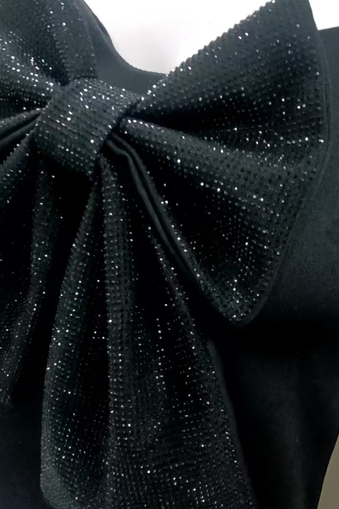 Bow Detail Rhinestone Spaghetti Strap Crop Top