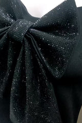 Bow Detail Rhinestone Spaghetti Strap Crop Top