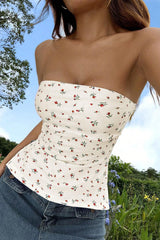 Sweet Floral Corset Tank Top