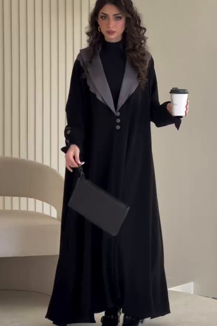 Long Contrast Color Trench Style Overcoat Main image