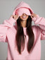 Solid Eye Mask Hoodie Pants Two Piece Set