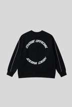 Racing Typography Graphic Piped Oversized Sweatshirt