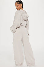 Cropped Zip Sweatshirt Two Piece Set