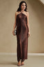 Fringe Halter High Slit Maxi Dress
