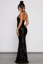 Sequin Halter Mermaid Formal Dress