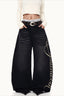 Letter Printed Slouchy Wide Leg Versatile Jeans