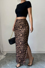 Mesh High Waist Split Casual Skirt