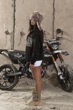 Retro Banknote Graphic Zip Front Hoodie