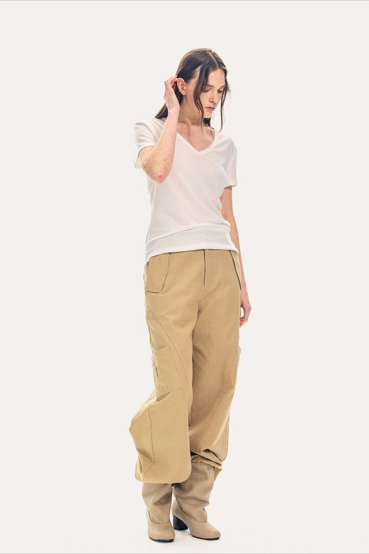 V Neck Relaxed Fit Short Sleeve Tee