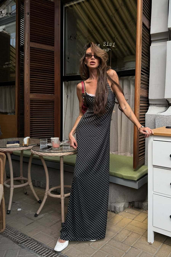 Sexy Polka Dot Cami Long Maxi Dress Main image