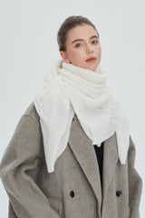 Solid Color Lace Knit Square Scarf