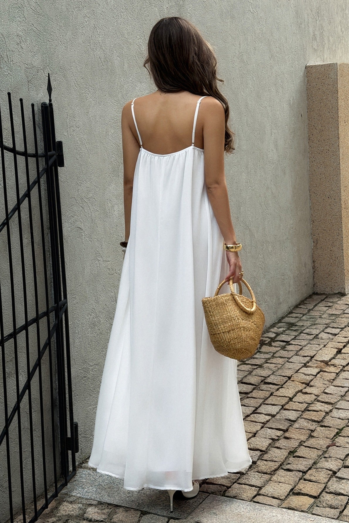 Chiffon Spaghetti Strap Vacation Maxi Dress Secondary image