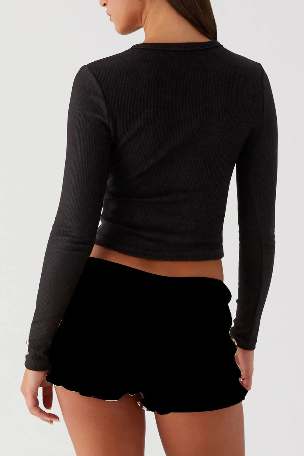 Knit Ribbed Button Front Crop Cardigan