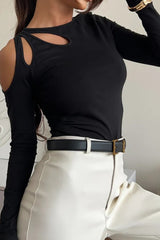 Off-Shoulder Bodycon Knit Top