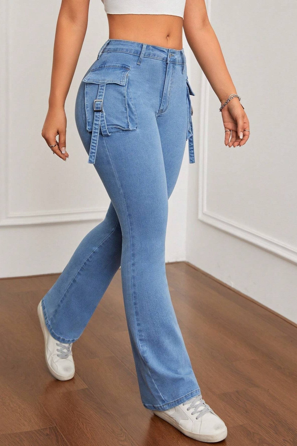 Slim Fit Stretch Flare Jeans Blue / XS Main image