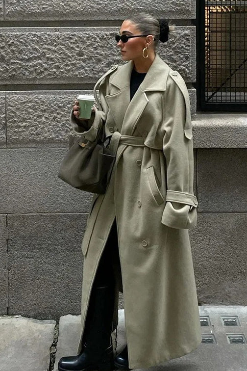 Vintage Double Breasted Belted Overcoat Main image