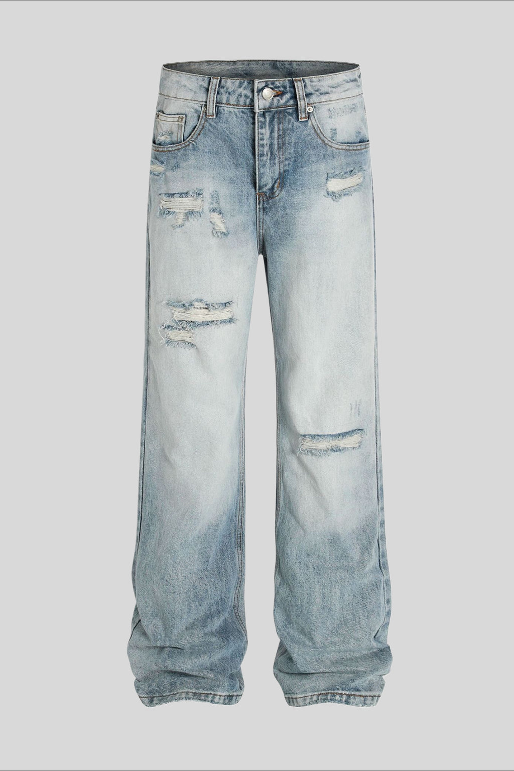 Distressed Ripped Micro Flare Jeans