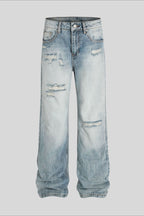 Distressed Ripped Micro Flare Jeans