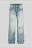 Distressed Ripped Micro Flare Jeans