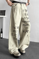 High Waist Elastic Loose Straight Leg Plus Size Jeans