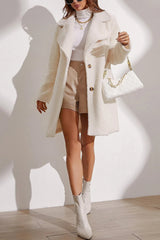 Longline Lapel Plush Winter Coat coats