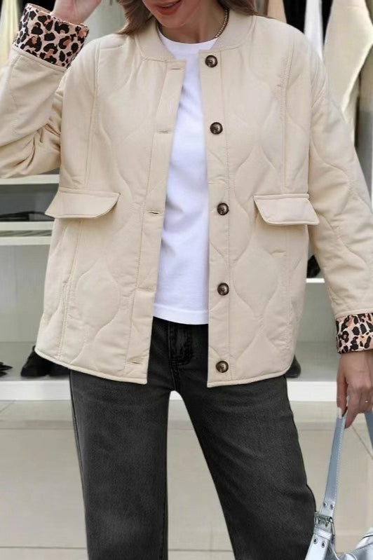 Patchwork Leopard Print Relaxed Jacket Secondary image
