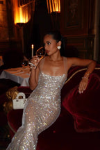 Sequin Diamond Bodycon Maxi Dress