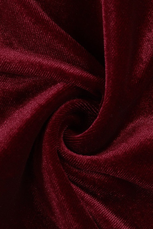 Deep V Velvet Ruched Halter Formal Dress