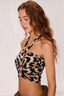 Leopard Lace Up Halter Strapless Multiway Crop Top