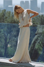 Chic Tie Strap Sleeveless Maxi Skirt Set