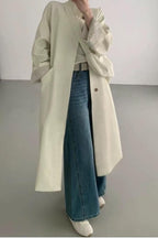 Relaxed Midi Blend Panel Design Overcoat
