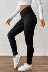 High-Rise Cross Front Thermal Fleece Leggings