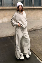 Tribal Graphic Baggy Barrel Leg Sweatpants