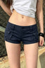 Low Rise Multi Pocket Denim Mini Shorts