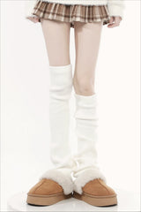 Ribbed Knit Bell Bottom Long Leg Warmers