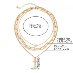 Multi Layer Cross Pendant Gothic Necklace